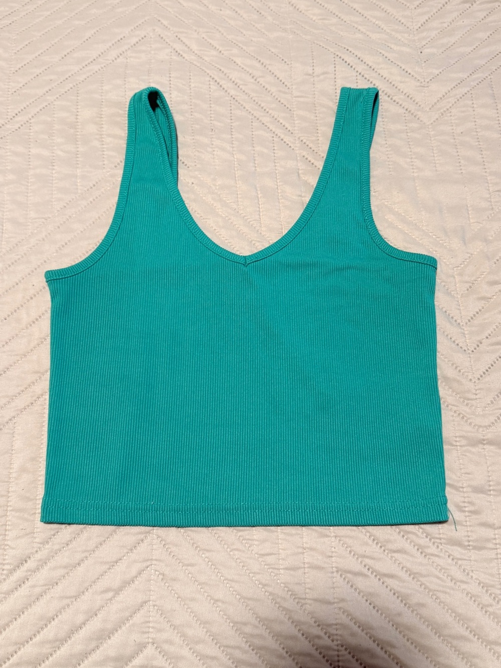 SHEIN Ribbed Green Crop Tank Top – Size Small